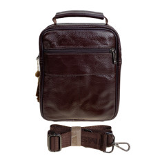 На фото 2 - Сумка мужская из натуральной кожи, цвет коричневый