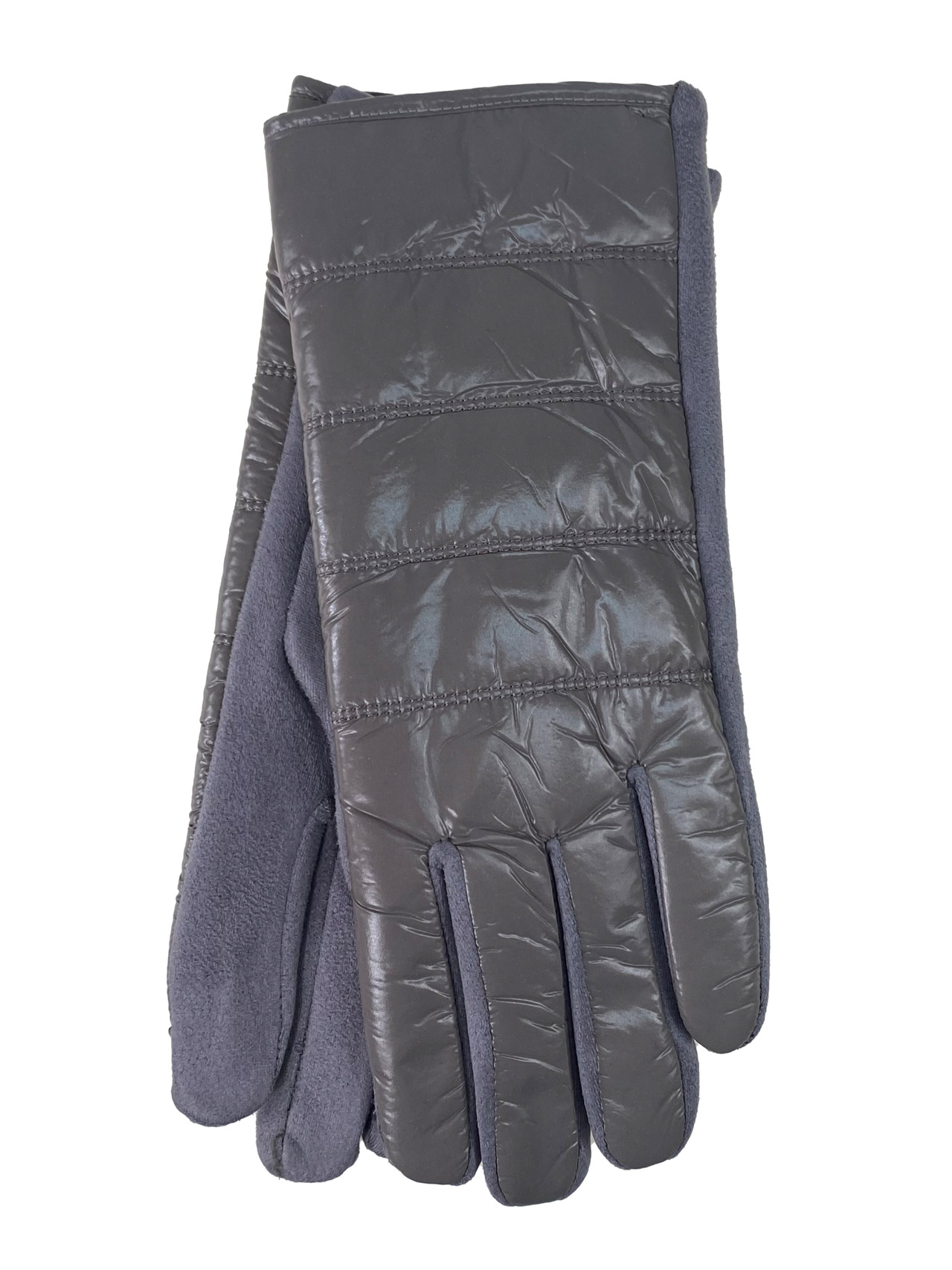 На фото 1 -  Теплые женские перчатки, цвет серый