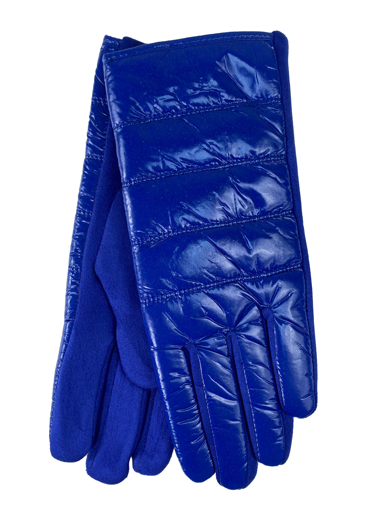 На фото 1 -  Теплые женские перчатки, цвет ярко синий
