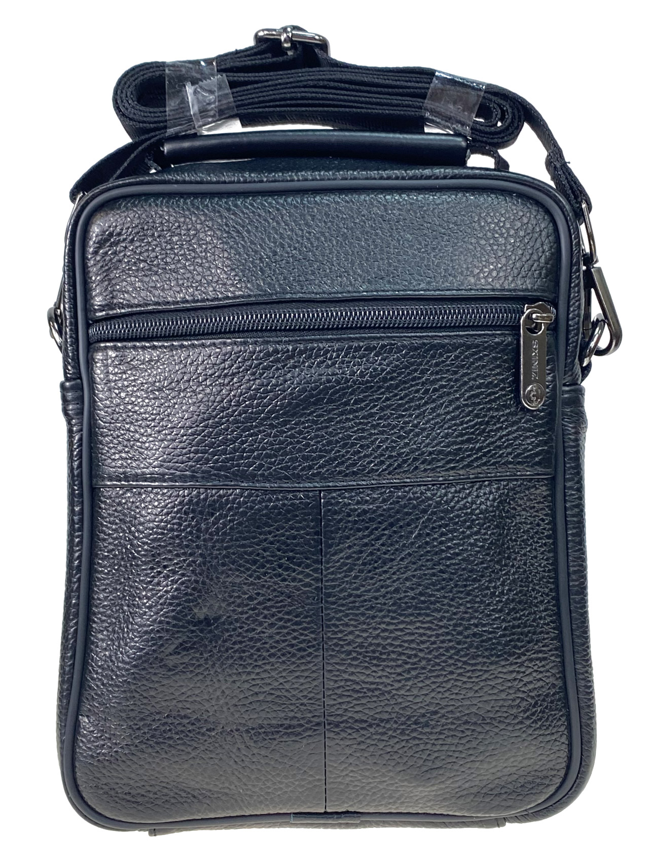На фото 2 -  Мужская сумка из натуральной кожи, цвет черный