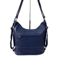 На фото 2 - Женская сумка хобо из искусственной кожи, цвет синий 