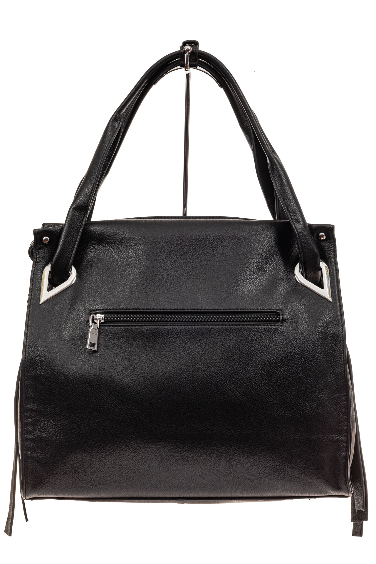 На фото 3 - Большая женская сумка и экокожи, черная