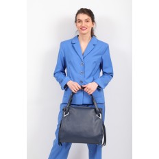 На фото 5 - Новинка: Большая женская сумка из экокожи, синяя
