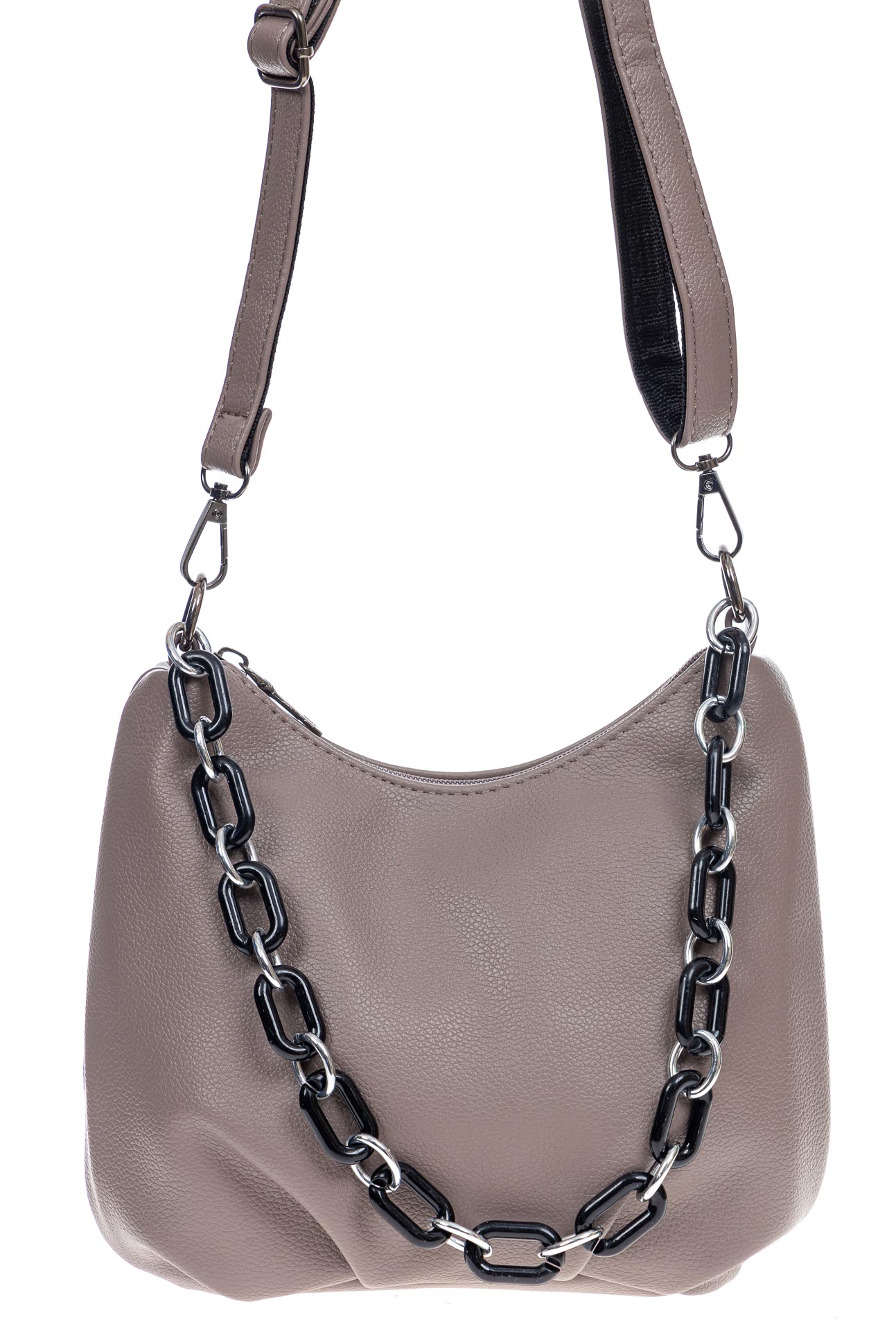 На фото 2 - Женская сумка из искусственной кожи, цвет серо-коричневый