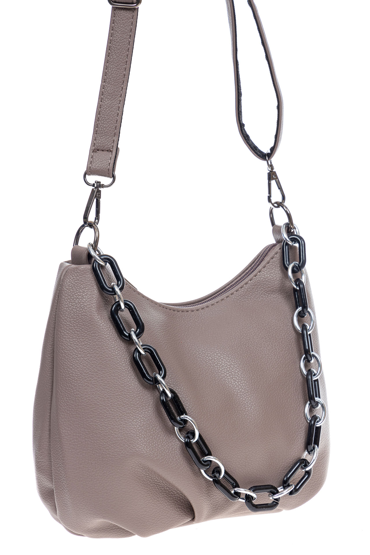 На фото 3 - Женская сумка из искусственной кожи, цвет серо-коричневый