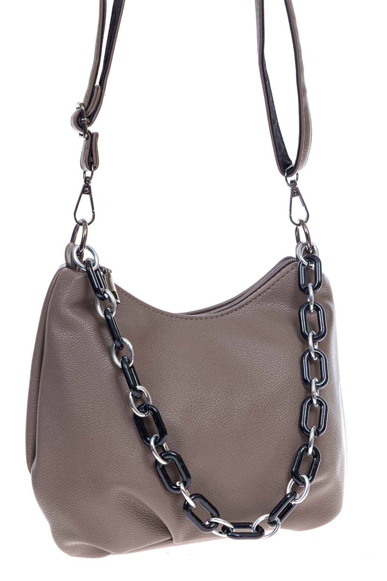 На фото 3 - Женская сумка из искусственной кожи, цвет  бежево-коричневый