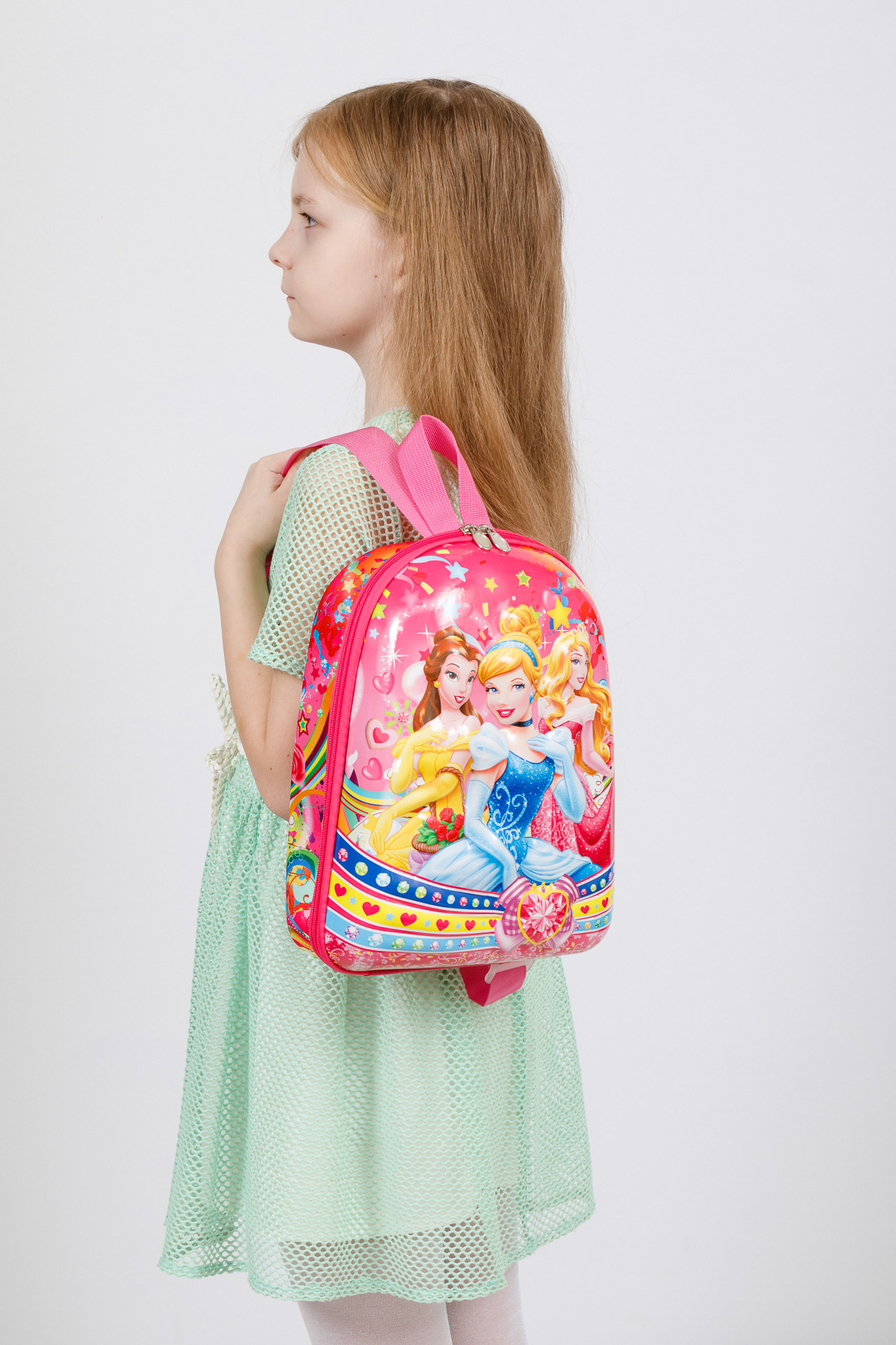 На фото 4 - Детский рюкзак с пластиковой вставкой, цвет розовый