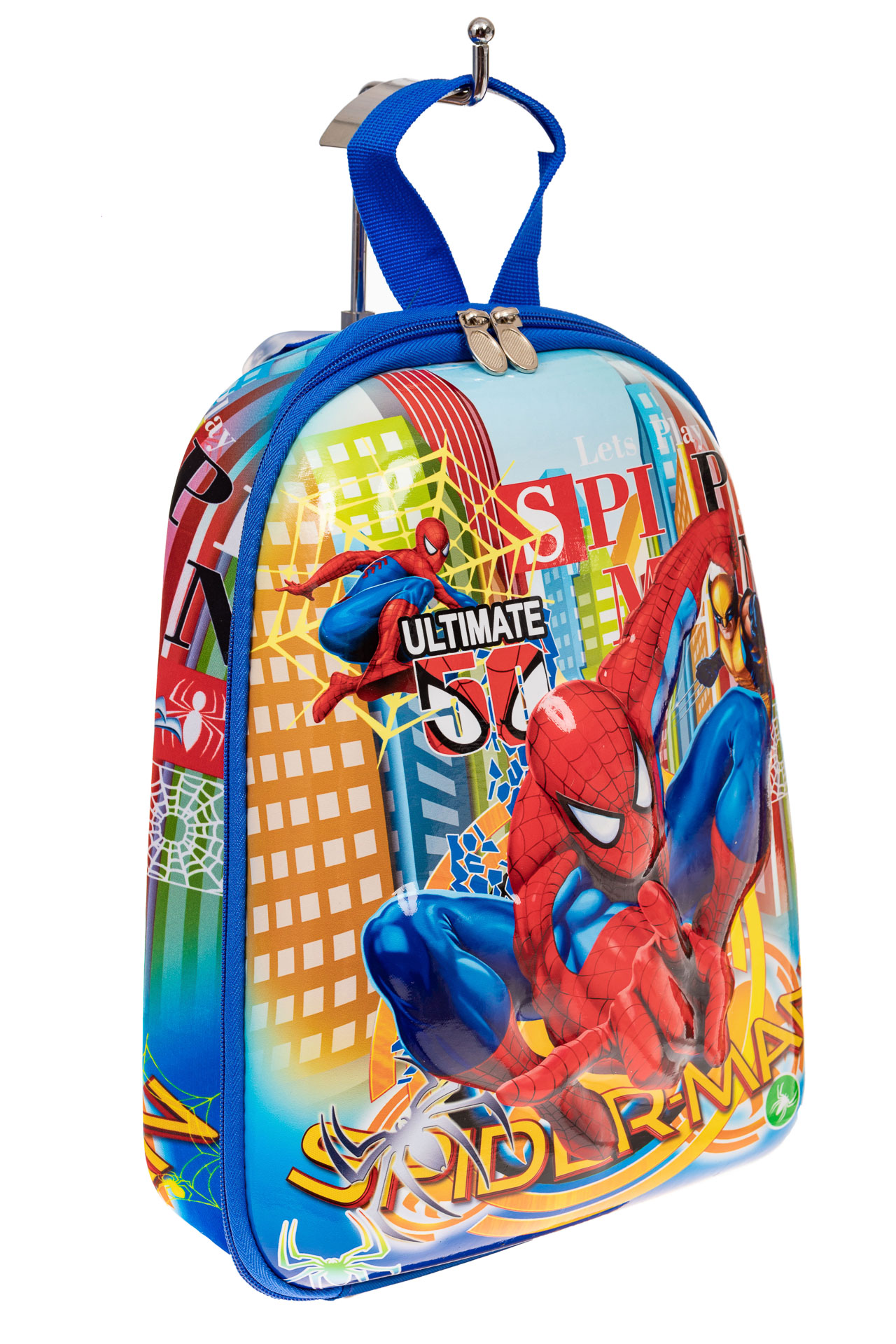 На фото 1 - Детский рюкзак с пластиковой вставкой, цвет темно-голубой