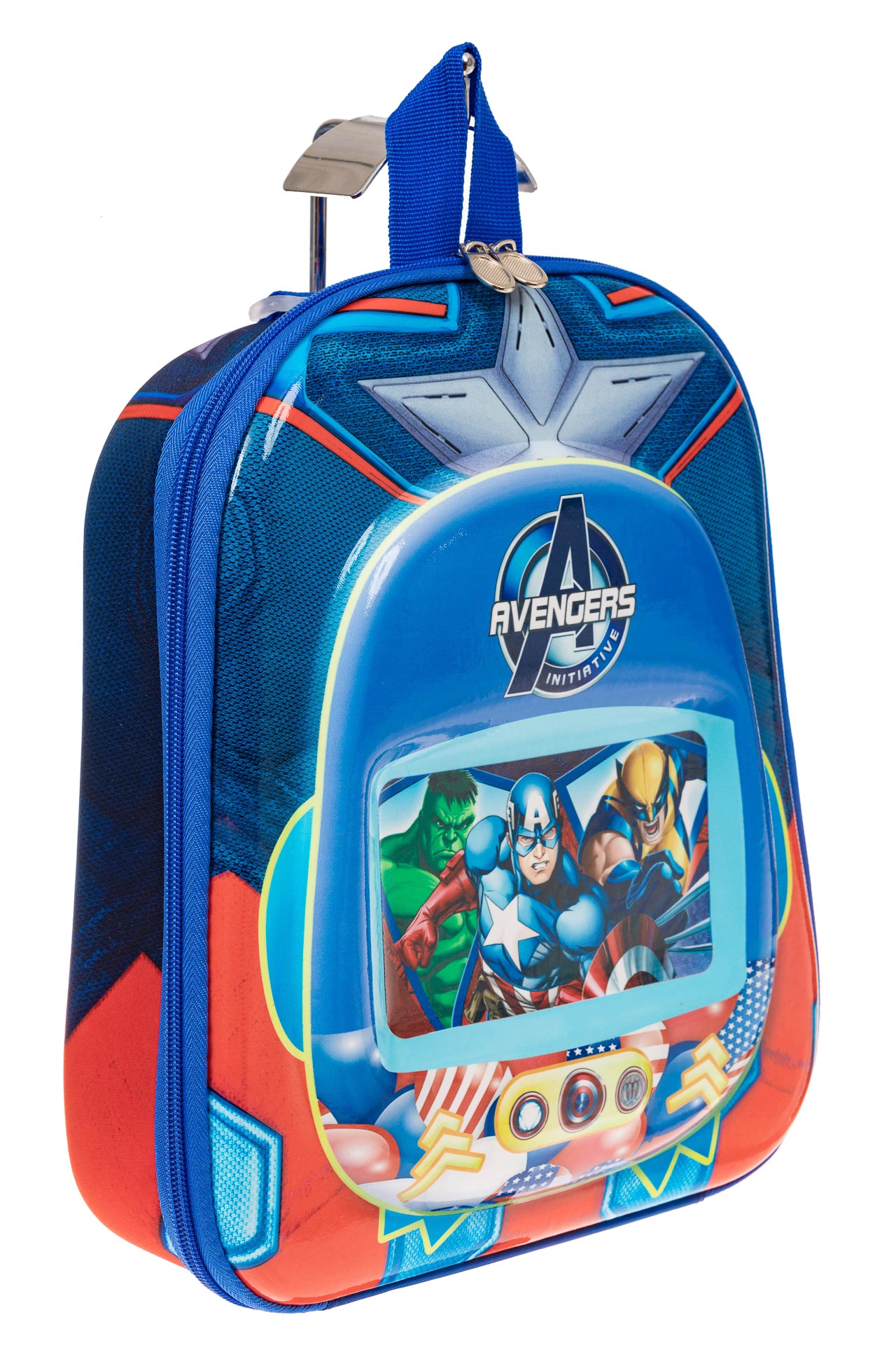 На фото 1 - Детский рюкзак с пластиковой вставкой, цвет синий