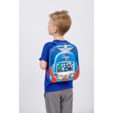 На фото 4 - Детский рюкзак с пластиковой вставкой, цвет синий