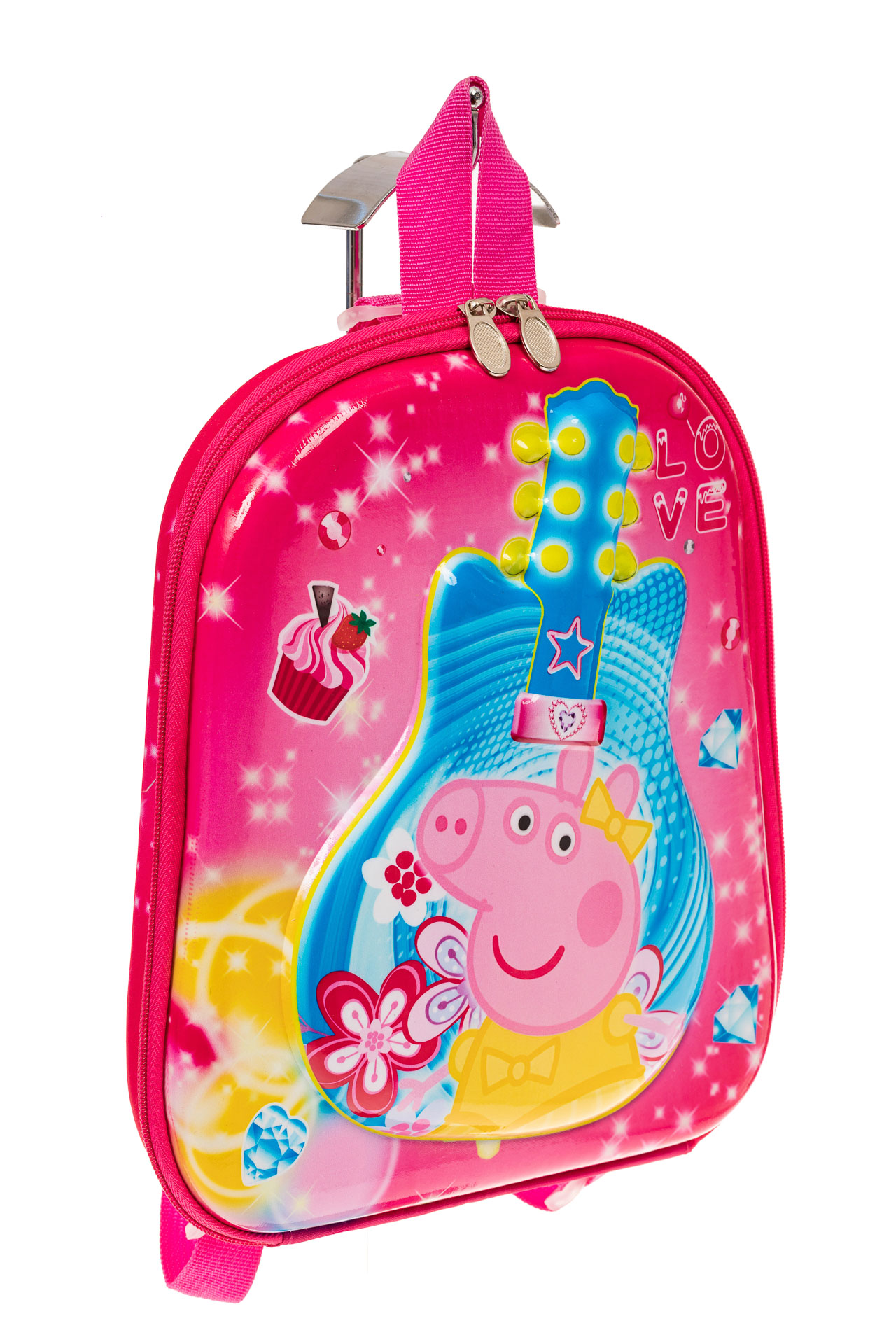 На фото 1 - Плоский детский рюкзачок, цвет розовый с синим