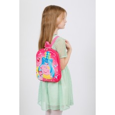 На фото 4 - Плоский детский рюкзачок, цвет розовый с синим