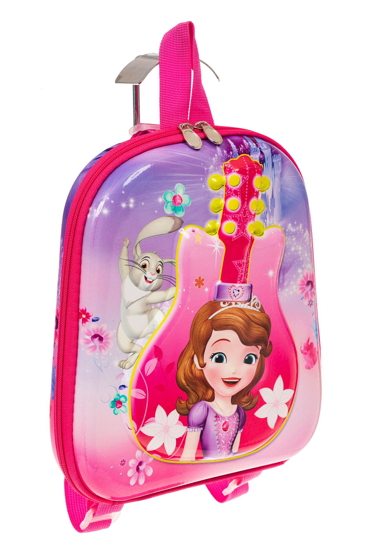 На фото 1 - Плоский детский рюкзачок, цвет розовый с фиолетовым
