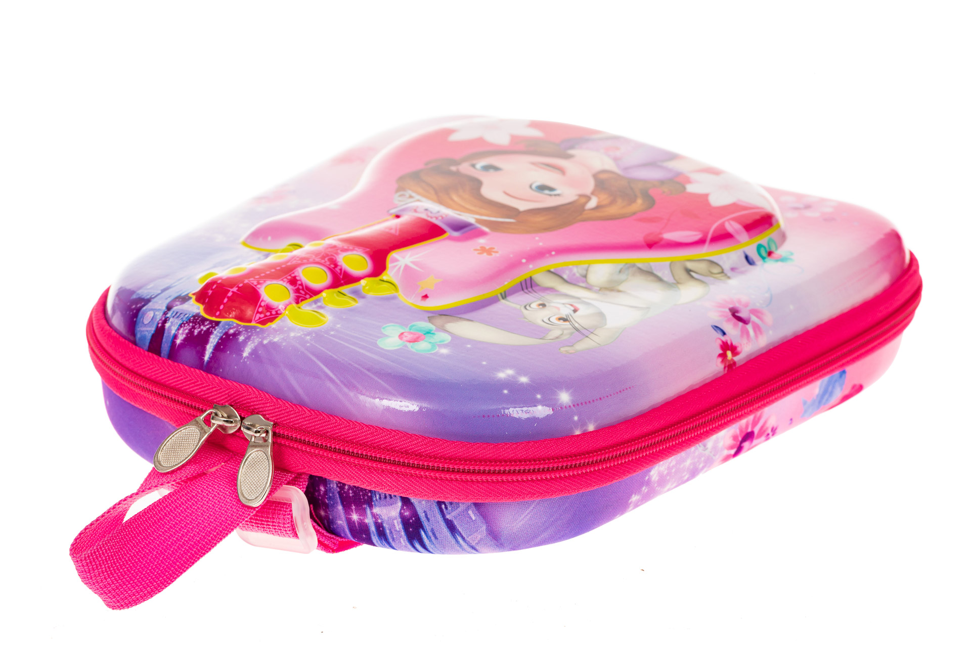 На фото 3 - Плоский детский рюкзачок, цвет розовый с фиолетовым