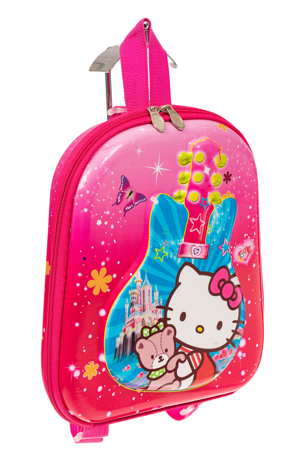 На фото 1 - Плоский детский рюкзачок, цвет розовый с голубым