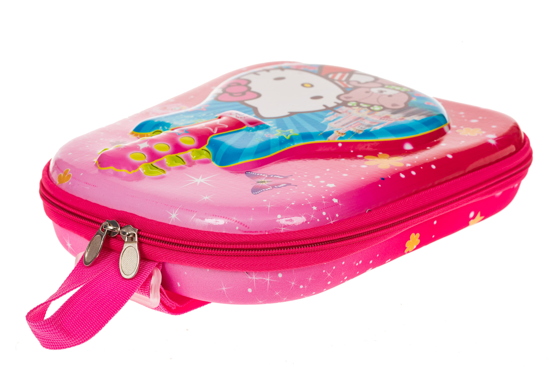 На фото 3 - Плоский детский рюкзачок, цвет розовый с голубым
