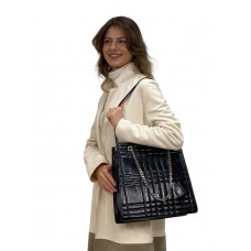 На фото 1 - Каркасная женская сумка из искусственной кожи, цвет черный