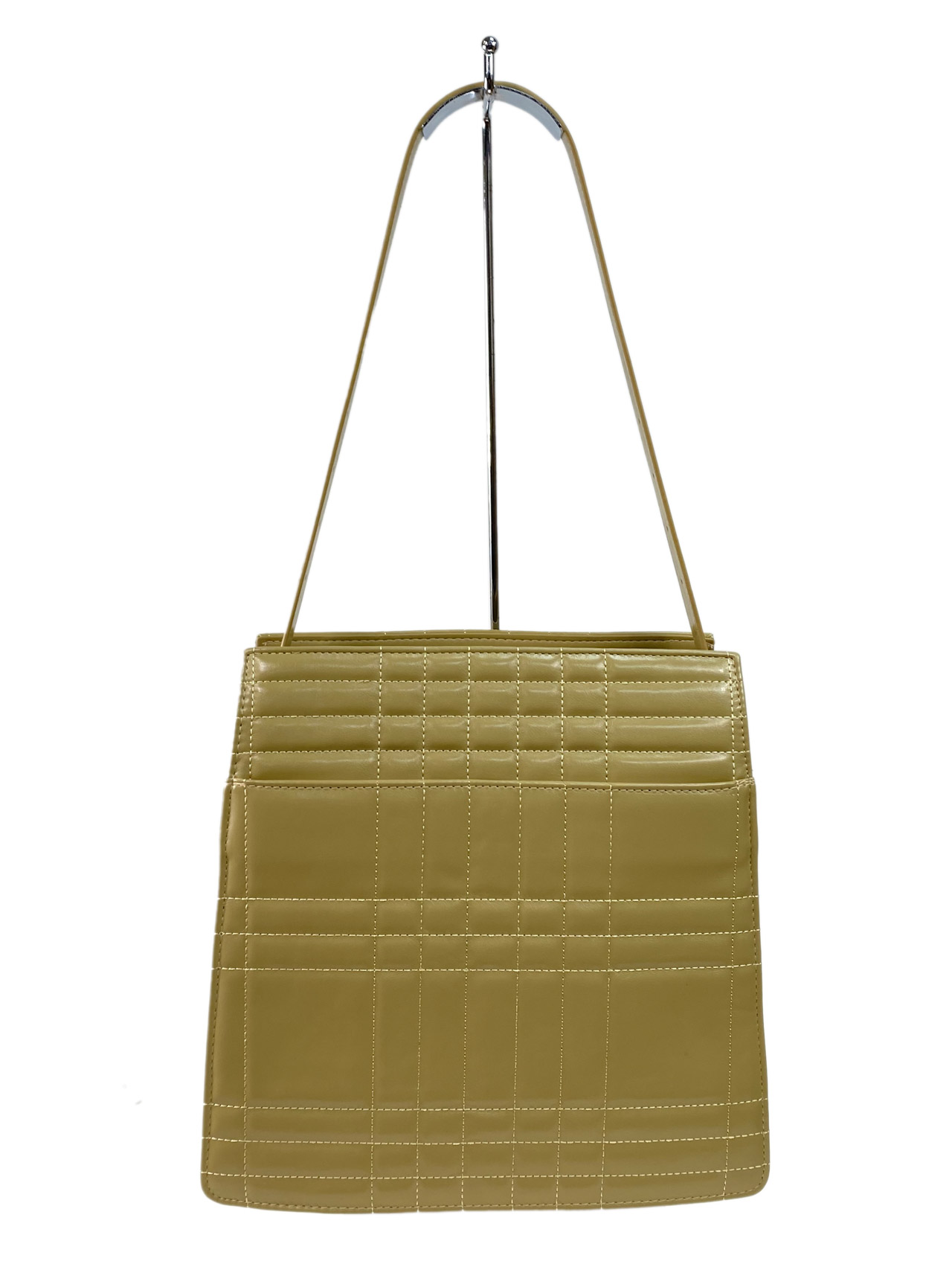 На фото 2 - Каркасная женская сумка из искусственной кожи, цвет песочный