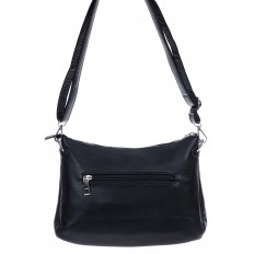 На фото 3 - Женская сумка кросс-боди из искусственной кожи, цвет  черный