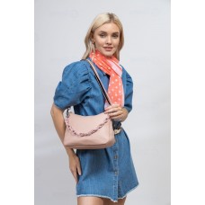 На фото 1 - Женская сумка кросс-боди из искусственной кожи, цвет нежно розовый