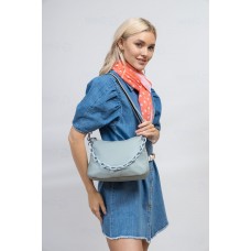 На фото 1 - Женская сумка кросс-боди из искусственной кожи, цвет голубой
