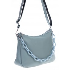 На фото 2 - Женская сумка кросс-боди из искусственной кожи, цвет голубой
