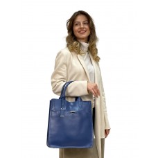 На фото 1 - Женская сумка из натуральной кожи, цвет ярко синий