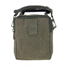 На фото 3 - Маленькая мужская сумка из брезента, цвет хаки