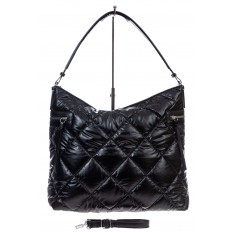 На фото 2 - Женская сумка-шоппер из водооталкивающей ткани, цвет черный