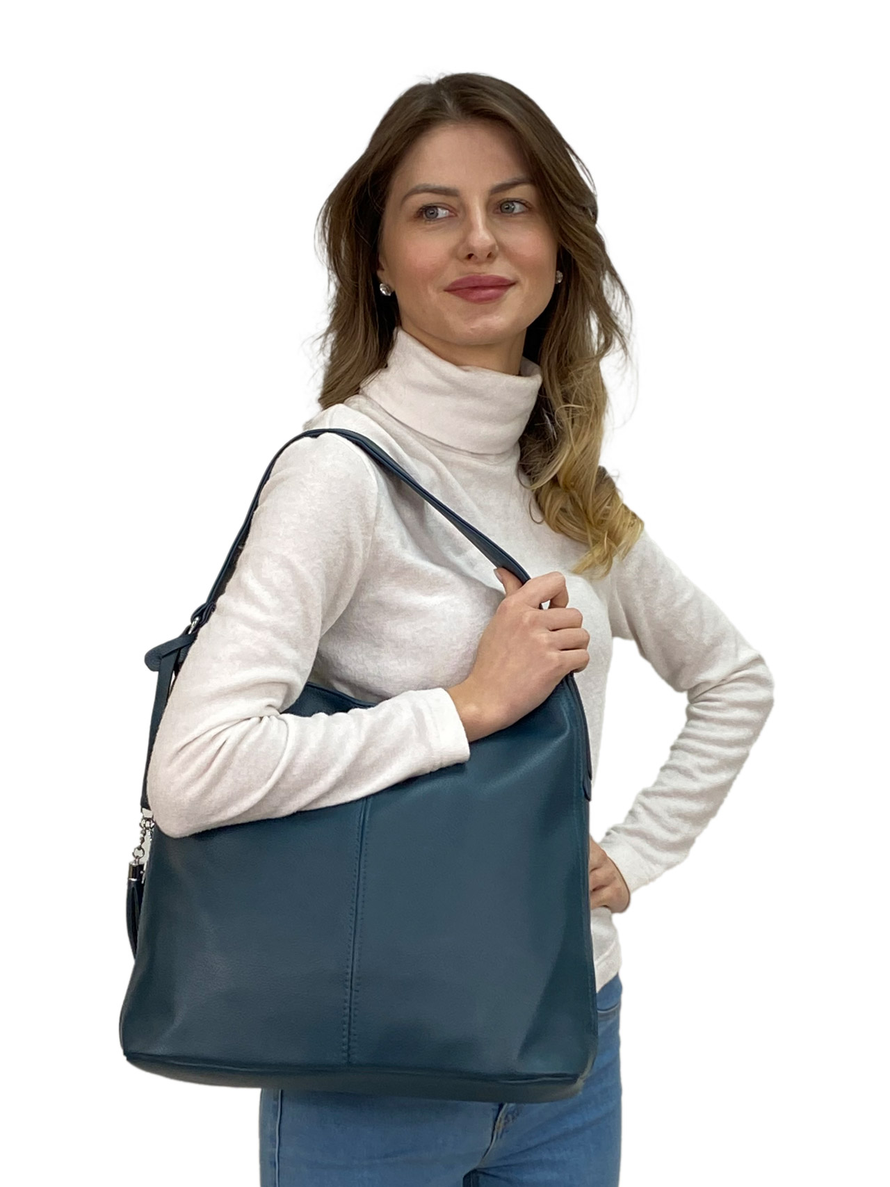 Женская сумка из искусственной кожи, цвет бирюзовый