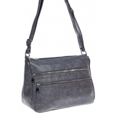 На фото 1 -  Женская классическая сумка из искусственной кожи, цвет темно серый