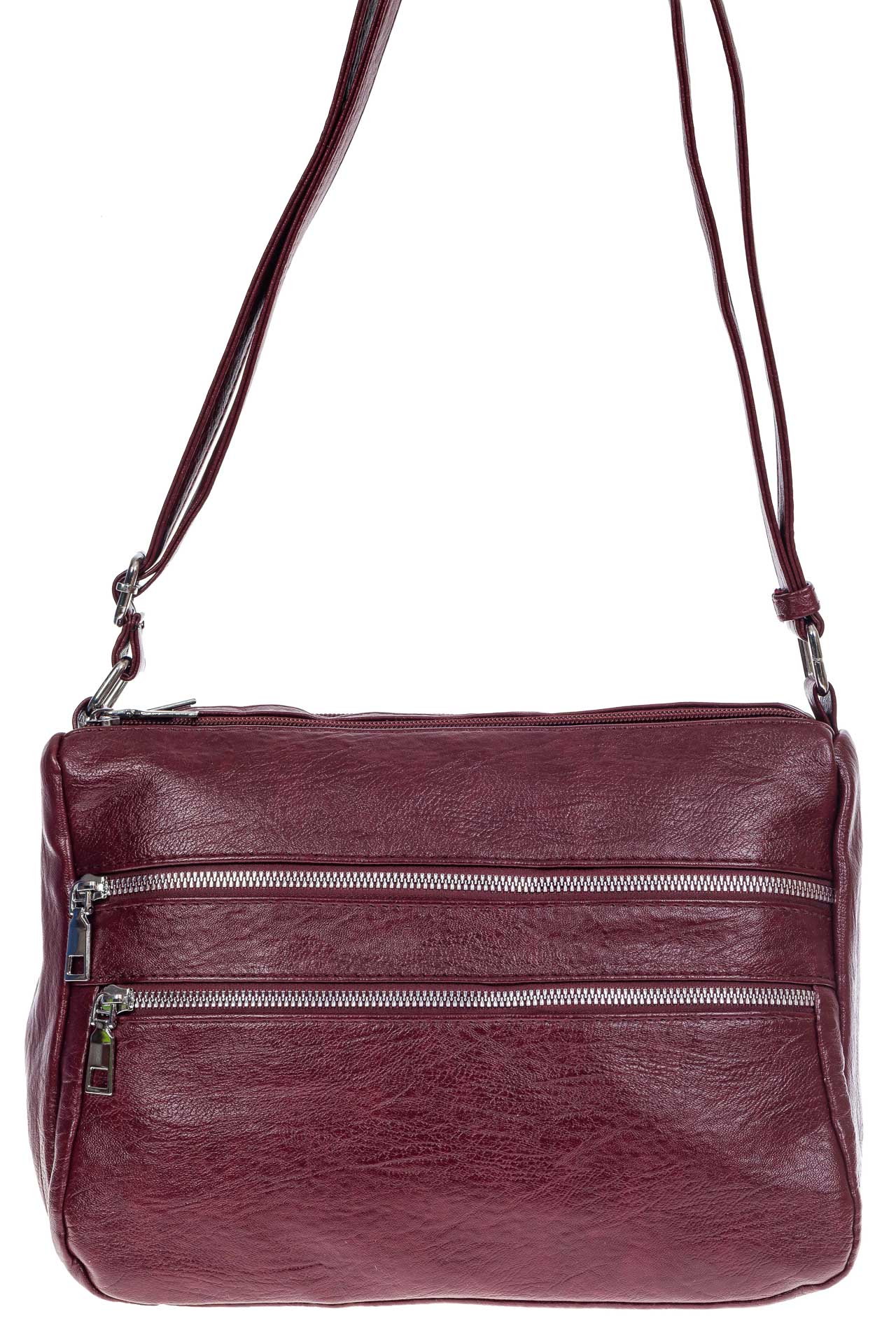 На фото 2 -  Женская классическая сумка из искусственной кожи, цвет винно красный