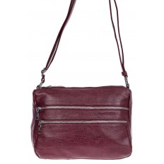 На фото 2 -  Женская классическая сумка из искусственной кожи, цвет винно красный