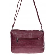 На фото 3 -  Женская классическая сумка из искусственной кожи, цвет винно красный