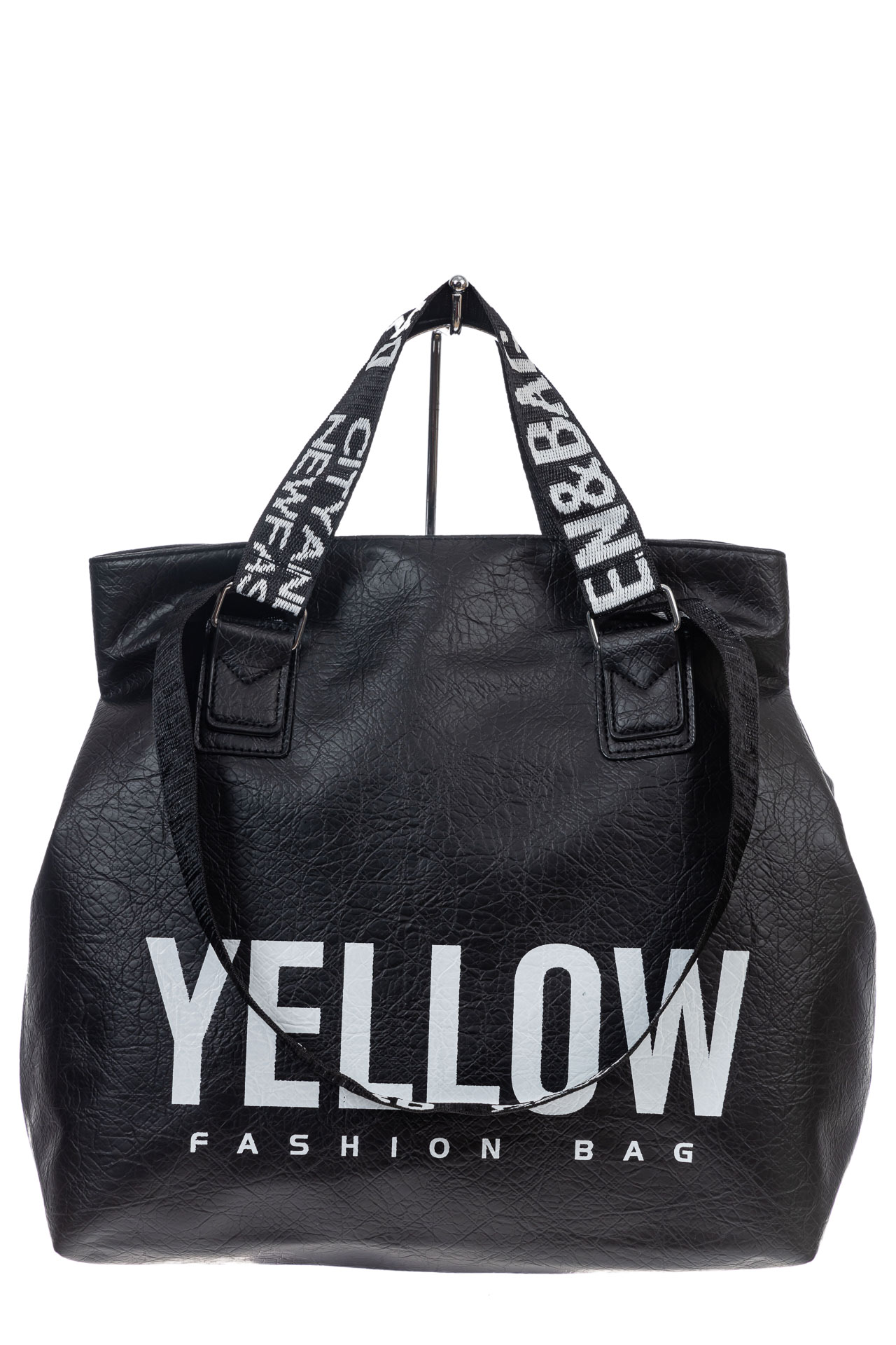 На фото 2 -  Стильная женская  сумка из искусственной кожи, цвет черный