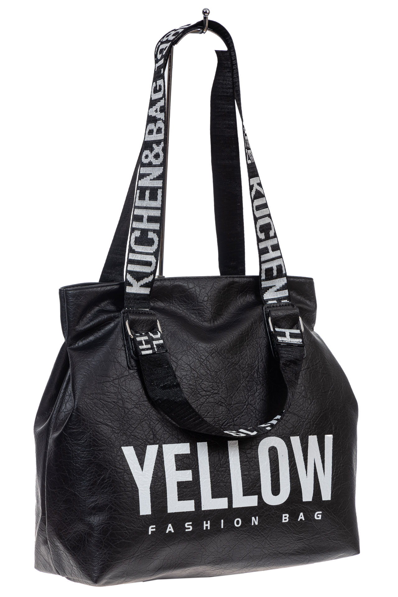 На фото 3 -  Стильная женская  сумка из искусственной кожи, цвет черный