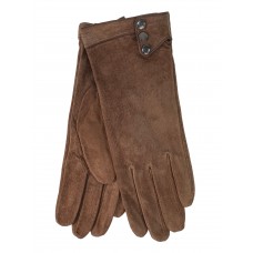 На фото 1 - Элегантные демисезонные перчатки из замши, цвет коричневый
