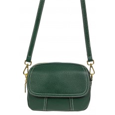 На фото 2 - Женская сумка cross-body из фактурной натуральной кожи, цвет зелёный