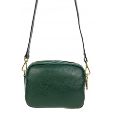 На фото 3 - Женская сумка cross-body из фактурной натуральной кожи, цвет зелёный