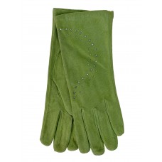 На фото 1 - Комбинированные женские перчатки, цвет салатовый