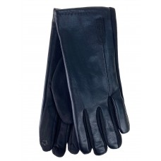 На фото 1 - Комбинированные женские перчатки, цвет черный 