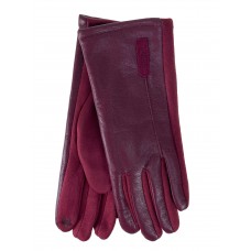 На фото 1 - Комбинированные женские перчатки, цвет бордо