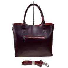 На фото 2 - Женская сумка из натуральной кожи, цвет бордовый 