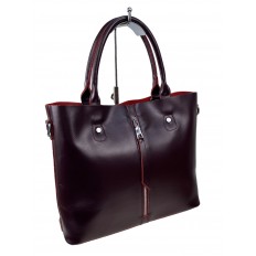 На фото 3 - Женская сумка из натуральной кожи, цвет бордовый 