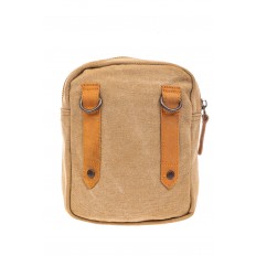 На фото 3 - Маленькая мужская сумка через плечо или на пояс, цвет песочный