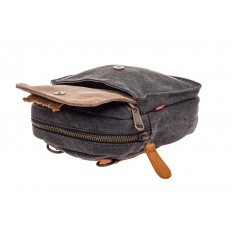 На фото 4 - Маленькая мужская сумка через плечо или на пояс, цвет серый