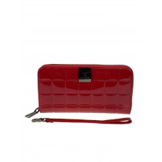 На фото 1 - Женский кошелёк-портмоне из натуральной кожи, цвет красный