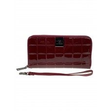 На фото 1 - Женский кошелёк-портмоне из натуральной кожи, цвет бордо