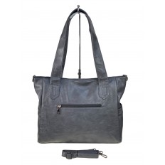 На фото 2 - Женская сумка из искусственной кожи цвет серый 