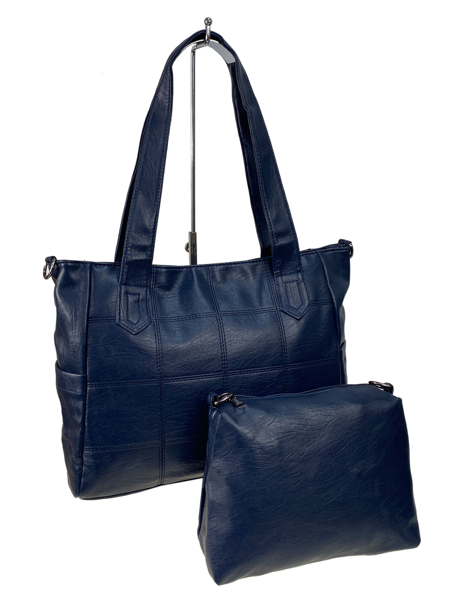 На фото 1 - Женская сумка из искусственной кожи цвет синий